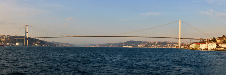 The Bosphorus Bridge connecting Europe and Asia.