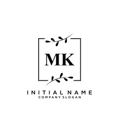 Letter MK Beauty Logo Template Vector