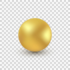 3d golden bead transparent background