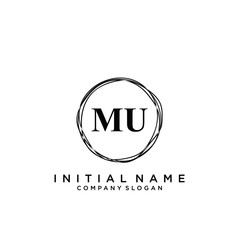 Letter MU Beauty Logo Template Vector