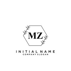 Fototapeta premium Letter MZ Beauty Logo Template Vector