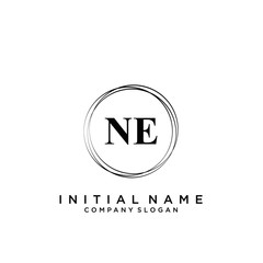 Letter NE Beauty Logo Template Vector