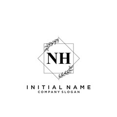 Fototapeta premium Letter NH Beauty Logo Template Vector