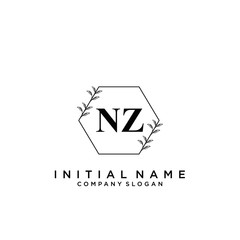 Fototapeta premium Letter NZ Beauty Logo Template Vector