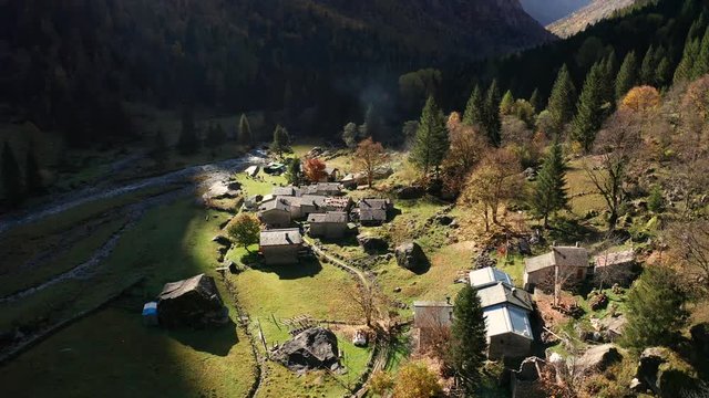 Aerial 4K - Valmasino (IT) - Mello valley - small rural village