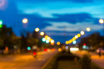  Blurred of car in city at night.Night-Blurred Photo blur bokeh background defocused lights.