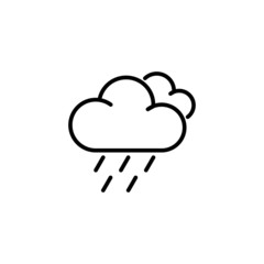 rainy cloud with moon line icon on white background