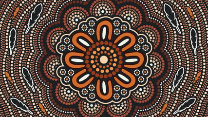 Illustration based on aboriginal style of background.