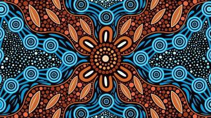 Illustration based on aboriginal style of background.