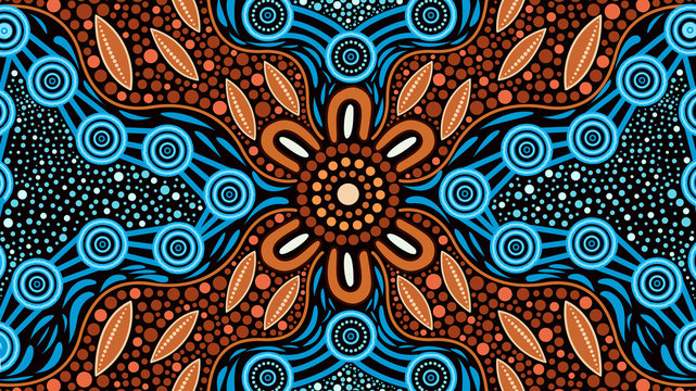 Illustration based on aboriginal style of background.