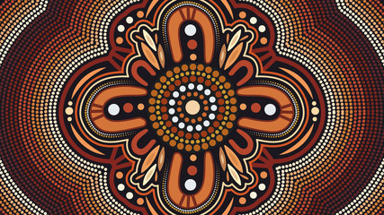 Illustration based on aboriginal style of background.