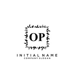 Letter OP Beauty Logo Template Vector