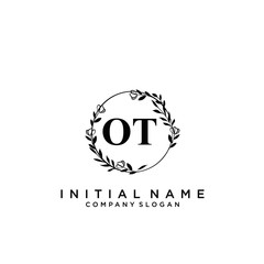 Letter OT Beauty Logo Template Vector
