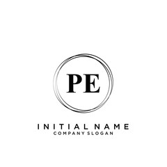 Letter PE Beauty Logo Template Vector