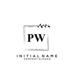 Letter PW Beauty Logo Template Vector