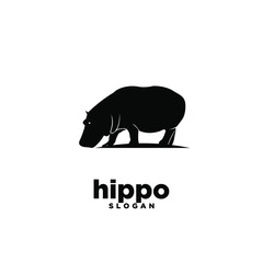 hippo logo icon design vector illustration
