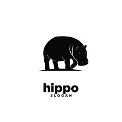 hippo logo icon design vector illustration