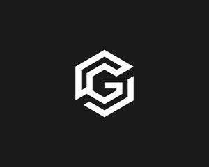 Abstract letter G vector logo icon design modern minimal style illustration. Hexagon alphabet emblem sign symbol mark logotype