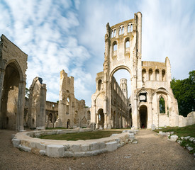 the old abbey and Benedictine monastery at Jumieges in Normandy in France