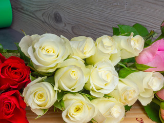 Roses in different colors for background use, festive