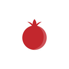 Pomegranate vector icon in flat, cartoon style. Vector illustration is isolated on white background. Garnet icon is a symbol of healthy, rich life, can be used for your design, as logo, app, ui. EPS10
