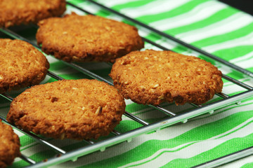 Fresh-baked cookies ready in the table	