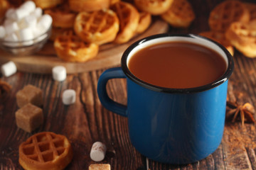 A mug with hot chocolate