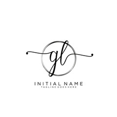 GL Initial handwriting logo with circle template vector. © Catharsis