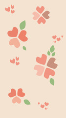 For instagram stories, a vector background with hearts in 9.16 format for valentine's day