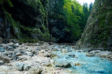Martuljek waterfalls in the triglav national park in slovenia