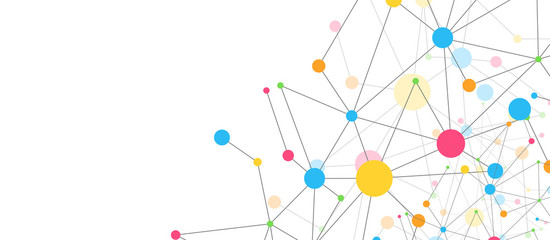 Line points connections geometric abstract background.