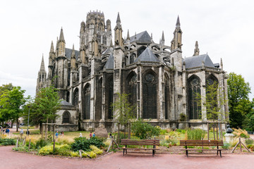 Fototapeta na wymiar view of the Saint-Ouen Abbey church in Rouen in Normandy