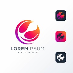 negative space leaf logo design ready to use