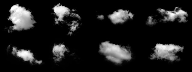 White clouds set with black background