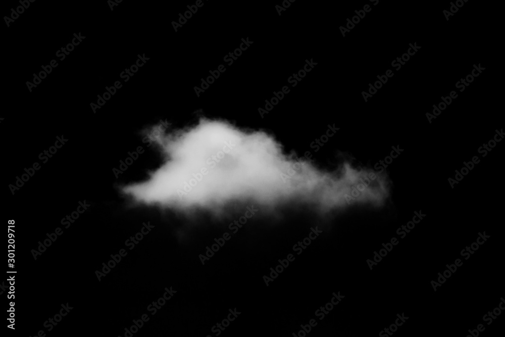 Wall mural White cloud with black background