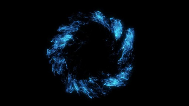 4 Blue Particle Shockwaves Overlay and alpha matte Graphic Elements