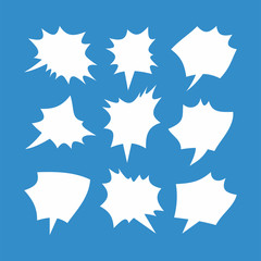 Set of cosmic speech bubbles. Collection of empty templates. Flat vector illustration.