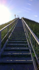 Iron staircase to the top of the mountain.