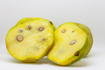 Fruit of the Eugenia stipitata called Araza and typical from the Amazon region in South America