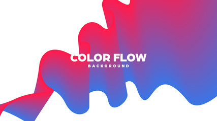 Abstract trendy geometric background with liquid gradient. Colorful dynamic curve wave. Modern motion banner. Vector illustration.