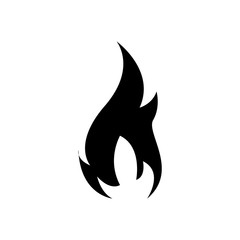  Fire flame icon, black icon isolated on white background