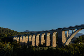 Isernia, Molise, Italy.  Santo Spirito railway bridge. View