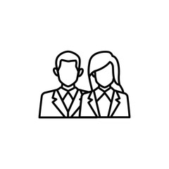 Isolated woman and man avatar line design