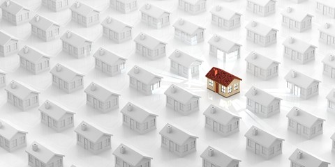 3d render image simulating real estate in the world