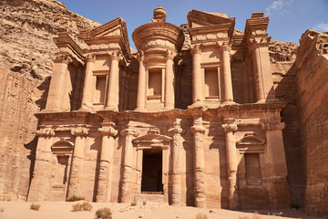 Ad Deir temple in ancient city of Petra, Jordan