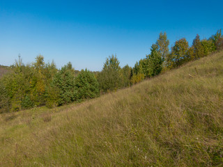 Fototapeta na wymiar The European scenery of the hilly nature of Belarus