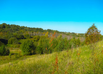 The European scenery of the hilly nature of Belarus