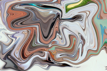 Abstraction in multicolored smooth lines of a wavy texture. Blurry colors of a colored background.