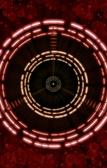Abstract background, colorful round portal.
