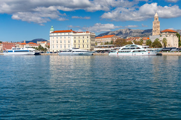 Fototapeta na wymiar Split. City embankment on a sunny day.